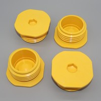 Bouchon de tuyau fileté en plastique jaune de couvercle d'extrémité de vis de presse-étoupe en nylon fileté mâle