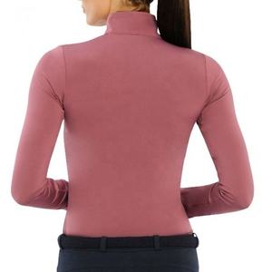 Camiseta de montar a caballo para mujer, camisa de entrenamiento deportivo con cremallera, básica ecuestre técnica para mujer - Product Image 6