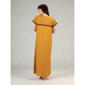 Camisón Largo Evolve para Mujer, 100% Algodón Estampado, Ropa de Dormir Súper Cómoda, Estilo Casual con Cierre de Botones, Talla XS para Verano - Product Image 6