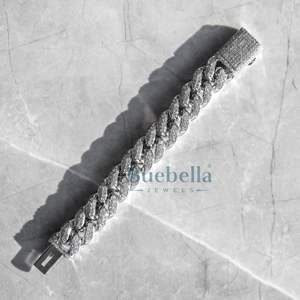 19mm 14K White Gold 925 Sterling Silver VVS Moissanite <b>Diamond</b> Iced Prong Cuban Link Bracelet for <b>Men</b> Fine Hip Hop Jewelry - Product Image 4