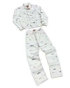 Ensemble de 2 pièces personnalisé de haute qualité pour hommes Veste en jean 100% coton avec boutons à taille moyenne Motif solide Décontracté pour l'été - Product Image 3