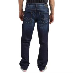 Haute qualité 100% coton hommes solide Jean pantalon en gros personnalisable Style droit haute rue jean taille moyenne léger - Product Image 3