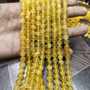 Collier statement en argent sterling avec perles de citrine jaune de 8 mm, cadeau de mariage pour elle, bijoux en cristal de guérison faits à la main - Product Image 3