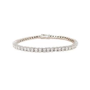 Bracelet de tennis classique en or rose 10 carats avec diamants cultivés en laboratoire dans un design à une rangée pour la mode féminine élégante - Product Image 1