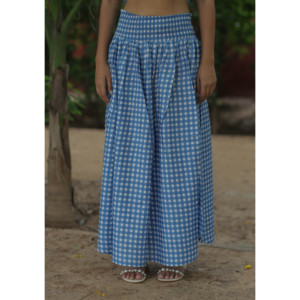 Women's Indian Hand Block <b>Check</b> Print Cotton Boho Top <b>Skirt</b> Set Summer Crop Top <b>Skirt</b> Matching Set Adjustable Tie Straps One - Product Image 3