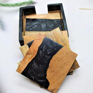 ชุดที่รองแก้วไม้สไตล์โบฮีเมียนเป็นมิตรกับสิ่งแวดล้อมแผ่นรองเครื่องดื่มทำมือขนาด9x9ซม. สำหรับตกแต่งโต๊ะในห้องครัว - Product Image 1