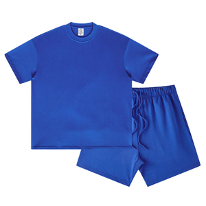 Conjuntos Cortos de Verano para Hombre, Estilo Urbano, con Logotipo Personalizado, Lisos, Casuales, de Color Sólido, Camiseta y Pantalones Cortos - Product Image 5