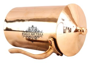 เหยือกน้ำดีไซน์เรียบสีบรอนซ์บริสุทธิ์ของ Indianartvilla สำหรับใส่เครื่องดื่มและ Serveware-1700มล. - Product Image 3