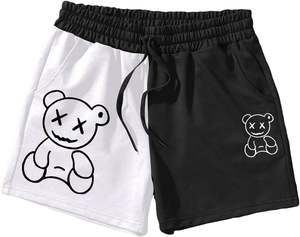 Short d'été en coton de style urbain pour hommes, avec logo personnalisé brodé, maille solide pour l'entraînement athlétique de natation - Product Image 1