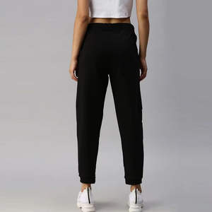 Pantalon évasé décontracté pour femme en toile respirante vert uni, fabriqué en usine, conception OEM personnalisée, faible MOQ, taille XL pour l'hiver, devant plat - Product Image 3