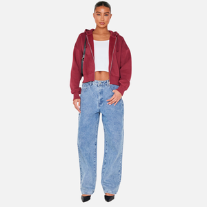 Sudaderas con capucha de invierno personalizadas al por mayor |   Diseño Impreso en la Parte Delantera |   Estilo Urbano para Mujer |   Suéter de Felpa de Algodón |   OEM Privado - Product Image 3