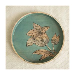 ถาดเสิร์ฟทรงกลมพิมพ์ลายไม้มะม่วงสำหรับร้านอาหารโรงแรมและบ้าน - Product Image 1