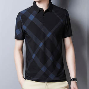 Polo de manga corta con patrón sólido personalizado para hombre, nueva moda informal, corte holgado, hecho en poliéster/algodón, servicio OEM - Product Image 3