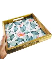 ถาดไม้ทรงสี่เหลี่ยมผืนผ้าทำด้วยมือหรูหราสำหรับใช้ในบ้านและห้องครัวสำหรับเสิร์ฟ - Product Image 4