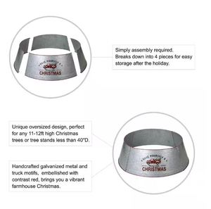 Decorative Galvanized metal <b>tree</b> collar Christmas decoration <b>tree</b> <b>stand</b> classy inspired decor for home new year Xmas party 2023 - Product Image 5