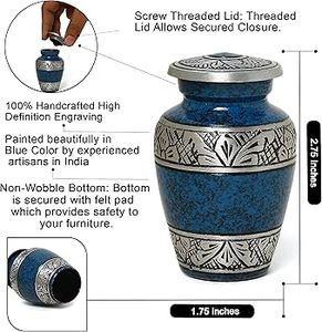 Mini urnas de recuerdo azules para cenizas funerarias, pequeñas urnas de cremación grabadas con bolsa de terciopelo, caja de regalo con embudo, venta al por mayor - Product Image 4