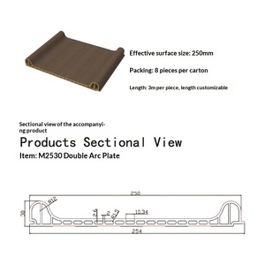 Panneau mural intérieur moderne de luxe en fibre de bambou de grade E0 B1, double arc, <span class=keywords><strong>3m</strong></span> de longueur personnalisée, étanche, pour projets hôteliers - Product Image 2