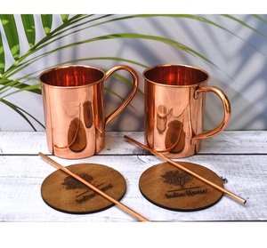 Vendeur chaud 100% tasses et gobelets faits à la main en cuivre pur écologique capacité de 301-400ml pour les tasses Moscow Mule et Julep - Product Image 1