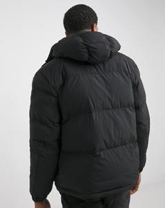 Veste d'hiver vierge unie et chaude de couleur noire à la mode la plus récente pour hommes veste bouffante à capuche réglable - Product Image 6