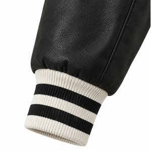<b>Men's</b> Varsity <b>Jacket</b> <b>Faux</b> <b>Leather</b> Sleeve Letterman Baseball Bomber <b>Jacket</b> Wholesale Manufacturer - Product Image 4
