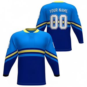 Servicio OEM, Camisetas de Hockey sobre Hielo Sublimadas Personalizadas de Alta Calidad, Transpirables, de Secado Rápido, Colores y Logotipos Personalizables, 100% Poliéster - Product Image 1