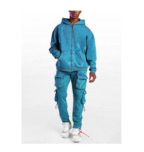 Conjuntos Deportivos Extra Grandes para Hombre, Sudaderas con Capucha Lavadas al Ácido con Conjunto de Jogging, Conjuntos Deportivos con Cordón para Hombre, Conjuntos Deportivos Lavados al Ácido 2026 - Product Image 1