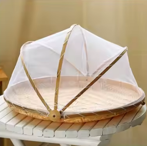 Natural Bamboo Eco-Friendly <b>Round</b> Serving Tray with <b>Cover</b>-Reusable Stylish & Practical for Everyday Kitchen Dining Entertaining - Product Image 2
