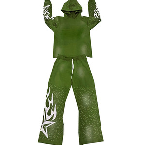 Nouvelle arrivée de survêtements en strass pour femmes meilleur matériau souple meilleure fabrication durable nouveau survêtement en strass pour femmes à la mode - Product Image 6