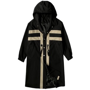Novo Trench coat Blusão dos homens Patchwork Cor Médio Longo <span class=keywords><strong>Trenchcoat</strong></span> Coreano Moda Coberto Botão Masculino Com Capuz Trench Jacket
