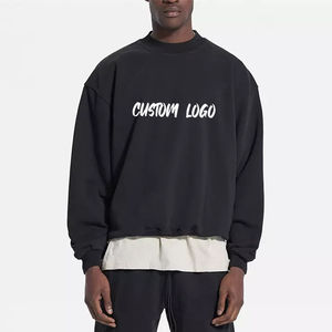 OEM venta al por mayor 100% algodón sudaderas de peso pesado para los hombres logotipo personalizado cuello redondo de gran tamaño transpirable diseño de talla grande - Product Image 5