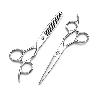 Vente en gros d'usine OEM professionnel Ensemble de ciseaux de coiffeur à impression noire 440c Ciseaux de coiffure - Product Image 1