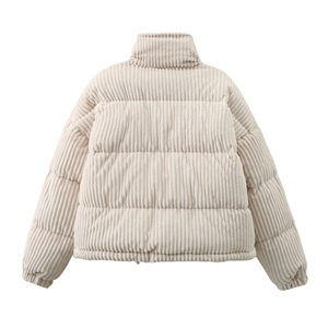 OEM logotipo personalizado moda mujer cálida PANA Puffer chaqueta de gran tamaño Crop Puffer chaqueta personalizada Casual crop top Puffer chaqueta - Product Image 5