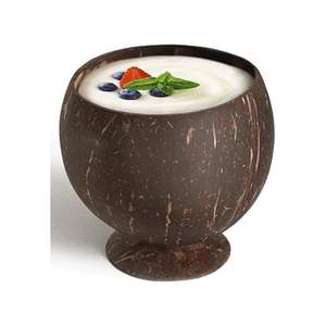 Tazón de cáscara de coco natural de alta calidad con base, vajilla sostenible para restaurantes, venta directa de fábrica de Vietnam al por mayor - Product Image 5