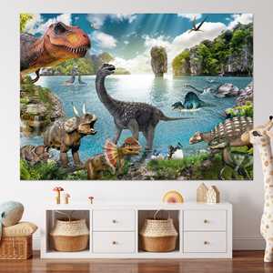 Ensemble d'affiches XXL sur le thème des dinosaures modernes, comprenant une décoration murale XXL et à colorier - Product Image 1
