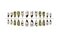 HYC-DY-499 Halloween Ongles à presser réutilisables motif fantôme sombre, citrouille et chauve-souris, forme amande, couverture complète, 24 pièces
