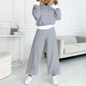 Logo impression adultes taille régulière plus récent pull Double hiver survêtement tenue respirant deux pièces ombragé vêtements de sport - Product Image 6