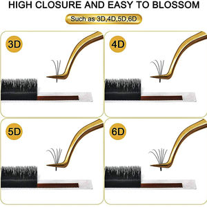 Juego de 4 instrumentos de belleza Destin de peces cotizados de color dorado, herramientas japonesas de acero inoxidable con agarre de diamante, pinzas para pestañas - Product Image 2