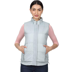 Gran oferta, chaleco de invierno para mujer, ropa de calle informal con cremallera, chaleco acolchado cálido con diseño y tamaño personalizados - Product Image 1