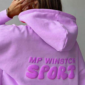 Sudadera con Capucha Extra Grande de Alta Calidad con Estampado 3D Puff de 300 500 Gsm, Sudadera con Capucha para Mujer con Logotipo Personalizado y Estampado Puff por Transferencia de Calor - Product Image 4