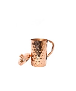 Handmade pure copper <b>jug</b> for detox water daily <b>drinking</b> enhancing metabolism and promoting traditional Ayurvedic health - Product Image 3