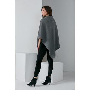 Poncho dal Design elegante da donna con bottoni sul colletto, cotone 95% - Product Image 2