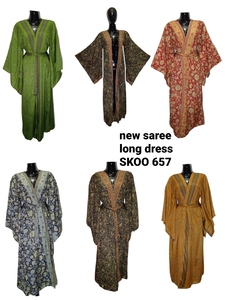 Nuevo cinturón de seda hasta el suelo de encaje Impresión digital Boho Saree Vestidos de mujer modernos de lujo - Product Image 4