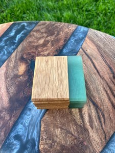 Premium Set of 4 Walnut and Maple Wood Coasters Holiday Gift for <b>Coffee</b> Beer Walnuts Perfect Mats & <b>Pads</b> - Product Image 4