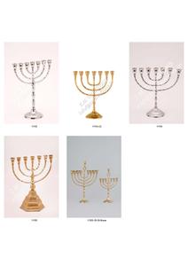 Religious Menorah <b>Candelabra</b> Embossed Design Aluminium Silver 35CM Candleholder Seven Candlesticks Polish/Bronze Antique - Product Image 6