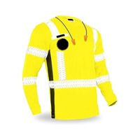Sweat-shirt de travail réfléchissant de haute qualité à manches longues, haute visibilité, en polyester antibactérien, certifié CE, séchage rapide