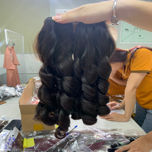 Brun Bouclés Cheveux Humains Bundle Extension Raw Indien Remy Naturel Vendeur DHL Top Style Vague Couleur Double Poids Matériel Soie - Product Image 6