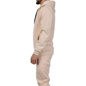 Conjuntos personalizables de dos piezas para hombre, holgados y cómodos, de color sólido, con capucha, cremallera y pantalones de chándal, chándales de algodón para hombre - Product Image 5