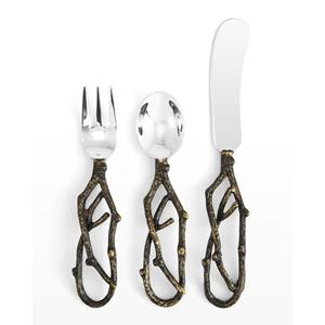 Juego de cubiertos de acero inoxidable con acabado Chapado en Color plateado y mango de madera pura de 5 cucharas, tenedores, cuchillos, cubiertos para uso en fiestas en casa - Product Image 4