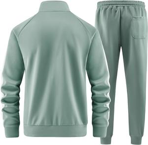 Última llegada personalizada de los hombres de manga raglán completa de ajuste Regular bordado 3D personalizado chaqueta y pantalón de los hombres conjuntos de chándal - Product Image 3
