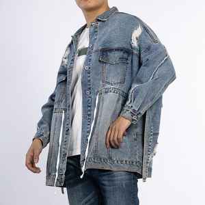 Veste en jean pour homme Bleu clair Style vintage Hiver Style streetwear personnalisé Vêtements en jean de haute qualité Vêtements d'extérieur - Product Image 6